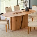 Ver imagem 1 de Mesa de Jantar Yasmin 6 Lugares Oval MDF 200cm Marrom New Ceval Móveis