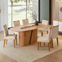Ver imagem 6 de Mesa de Jantar Yasmin 6 Lugares Oval MDF 200cm Marrom New Ceval Móveis