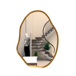 Espelho Orgânico Grande com Moldura Metal Decorativo 115x60cm Luxo - 2