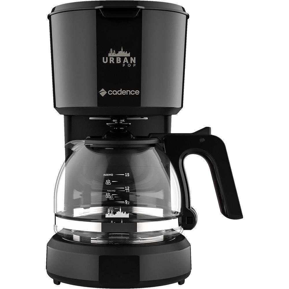Cafeteira Elétrica Cadence Urban Pop 15 Xícaras Jarra de Vidro CAF310 Preto 127V - 1