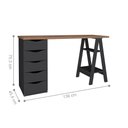 Ver imagem 5 de Jogo Gaveteiro e Escrivaninha Heidelberg Nogal Preto