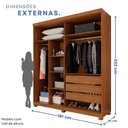 Ver imagem 4 de Guarda-Roupa Closet 3 Gavetas com Pés Fenix Espresso Móveis Marrom/Cinamomo