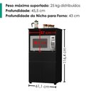 Ver imagem 2 de Balcão para Micro-Ondas Noruega 2 Portas 1 Gaveta MDP e MDF 61cm Preto