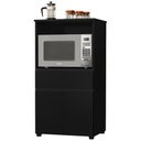 Ver imagem 1 de Balcão para Micro-Ondas Noruega 2 Portas 1 Gaveta MDP e MDF 61cm Preto