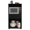 Ver imagem 4 de Balcão para Micro-Ondas Noruega 2 Portas 1 Gaveta MDP e MDF 61cm Preto