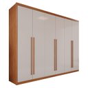 Ver imagem 4 de Guarda-Roupa Casal 6 Portas 6 Gavetas Paraty Marrom/Cinamomo/Off White
