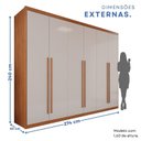 Ver imagem 5 de Guarda-Roupa Casal 6 Portas 6 Gavetas Paraty Marrom/Cinamomo/Off White