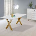 Ver imagem 1 de Mesa de Jantar 6 Lugares Munique Tampo em Vidro 160cm Móveis Mix