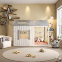 Ver imagem 1 de Cama Infantil Montessoriana Cabana Pkolino Cinza/Off White