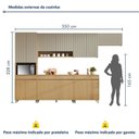 Ver imagem 4 de Cozinha Completa Modulada 6 Peças Simone Mendes Marrom/Carvalho/Greige
