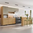 Ver imagem 1 de Cozinha Completa Simone Mendes 5 Peças 9 Portas 3 Gavetas Marrom/Carvalho/Greige