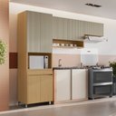 Ver imagem 1 de Cozinha Completa Simone Mendes 3 Peças 7 Portas 1 Gavetas Marrom/Carvalho/Greige
