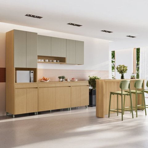 Cozinha Completa Simone Mendes 6 Peças 12 Portas 4 Gavetas