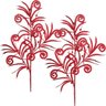 Folhas Plantas Enfeite Natal Gliter Vermelho 70cm Kit 10pçs - 3