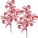 Ver imagem 3 de Folhas Plantas Enfeite Natal Gliter Vermelho 70cm Kit 10pçs