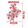 Folhas Plantas Enfeite Natal Gliter Vermelho 70cm Kit 10pçs - 4