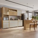 Ver imagem 1 de Cozinha Completa Condessa 6 Peças 11 Portas 2 Gavetas Marrom/Carvalho/Greige