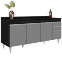 Ver imagem 4 de Armário de Cozinha Modulado de Canto Direito 5 Peças Cp44 Balcão com Tampo Preto-cinza - Lumil