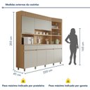 Ver imagem 3 de Cozinha Completa Realeza 2 Peças 6 Portas 3 Gavetas Marrom/Carvalho/Greige