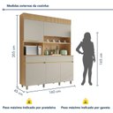 Ver imagem 3 de Cozinha Completa Realeza 2 Peças 5 Portas 2 Gavetas Marrom/Carvalho/Greige