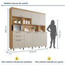 Ver imagem 3 de Cozinha Completa Nobreza 2 Peças 7 Portas 2 Gavetas Marrom/Carvalho/Greige