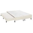 Ver imagem 1 de Cama Box Base c/Auxiliar King Poli Tecido Clean (193x203x27) - Castor