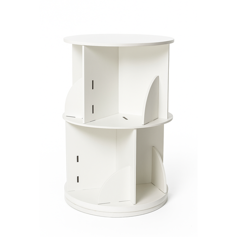 Estante de Livro Giratória Lugano em Mdf Enviamos Desmontada- Branca 2 Andares