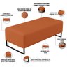 Kit 02 Puffs Decorativo Sala de Estar Bali W01 Base Ferro 120x50cm Tecido Terracota - Lyam Decor - 4