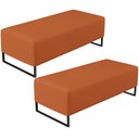 Ver imagem 1 de Kit 02 Puffs Decorativo Sala de Estar Bali W01 Base Ferro 120x50cm Tecido Terracota - Lyam Decor