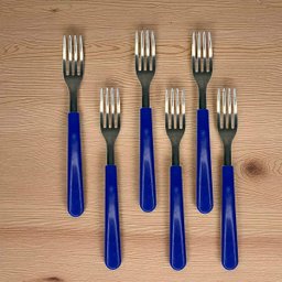Kit Garfos de Mesa Premium Azul San Marino em Aço Inox - 6 Unidades - 4