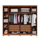 Ver imagem 3 de Guarda-Roupa Casal 6 Portas 6 Gavetas com Pés Angra Marrom/Cinamomo/Off White
