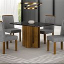 Ver imagem 1 de Conjunto Sala de Jantar Mesa Sofia 4 Cadeiras Jade