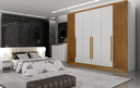 Ver imagem 1 de Guarda Roupa Casal 6 Portas 8 Gavetas Himalaia Móveis Novo Horizonte - Branco/cumaru Ripado