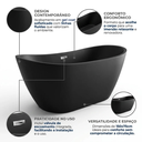 Ver imagem 4 de Banheira de Imersão Oval Mavie Ouro Fino 150x75cm em Gel Coat Preto