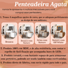 Penteadeira Escrivaninha Mesa Gaveteiro Mdf Led Camarim Nova:nature com Off White - 2
