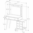 Ver imagem 3 de Penteadeira Escrivaninha Mesa Gaveteiro Mdf Led Camarim Nova:nature com Off White