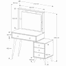 Penteadeira Escrivaninha Mesa Gaveteiro Mdf Led Camarim Nova:nature com Off White - 3