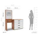 Ver imagem 3 de Cômoda Penteadeira Valência 4 Gavetas Espelho 149x160cm Branco/Freijó 250803