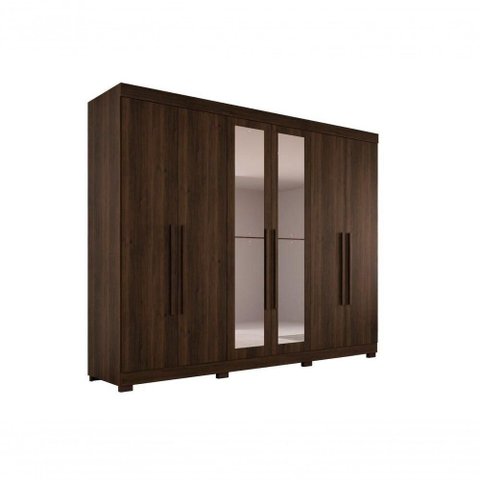 Guarda-roupa Casal 6 Portas 6 Gavetas com Espelho Órion Premium Salleto Savana