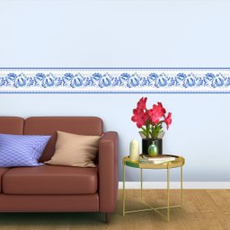 Faixa Decorativa - Floral Azul Portugues 1 - 3