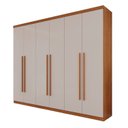 Ver imagem 4 de Guarda-Roupa Casal 6 Portas 6 Gavetas Florianópolis Marrom/Cinamomo/Off White