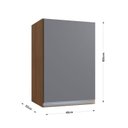 Ver imagem 3 de Armário Aéreo para Cozinha 40cm Athena Cinza/Freijo