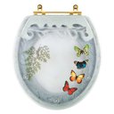Ver imagem 1 de Assento Sanitário Poliéster Oval Convencional Verde Agua com 4 Borboletas para Todas As Marcas com