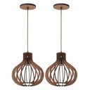Ver imagem 1 de Kit 2 Luminárias Pendente Decorativa MDF Decorativa Balao 25
