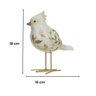 Pássaro Natalino Branco Dourado 16,5x14cm Florarte - 6