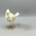 Ver imagem 3 de Pássaro Natalino Branco Dourado 16,5x14cm Florarte