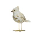 Ver imagem 1 de Pássaro Natalino Branco Dourado 16,5x14cm Florarte