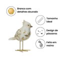 Ver imagem 2 de Pássaro Natalino Branco Dourado 16,5x14cm Florarte
