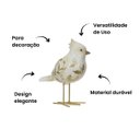 Ver imagem 4 de Pássaro Natalino Branco Dourado 16,5x14cm Florarte