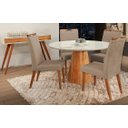 Ver imagem 1 de Mesa de jantar + 4 Cadeiras Itália tampo 120 cm Champagne
